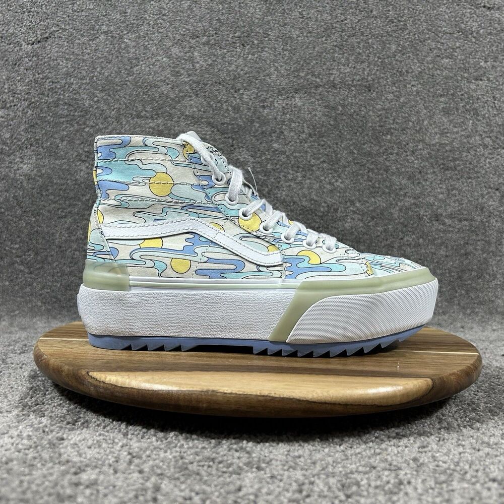 Vans Sk8-Hi Tapered Stacked Women’s Size 7.5 UV Ink Sunwaves Platform Shoes Used